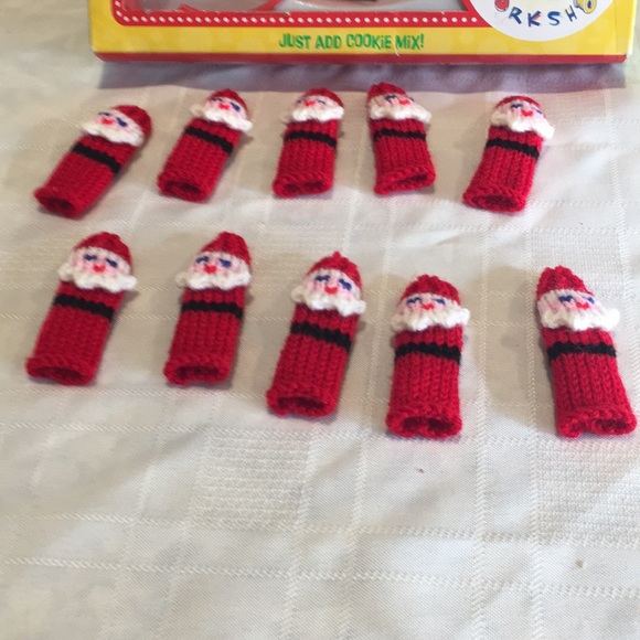 Build a Bear cookies for Santa 3 piece set & 10 Santa Finger puppets NEW Cute - Picture 2 of 6